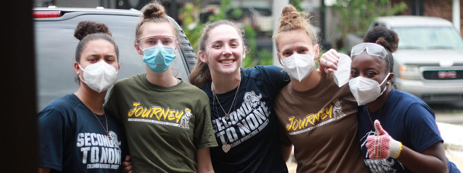 The CIU women's basketball team in takes a break from hurricane clean up in Louisiana.