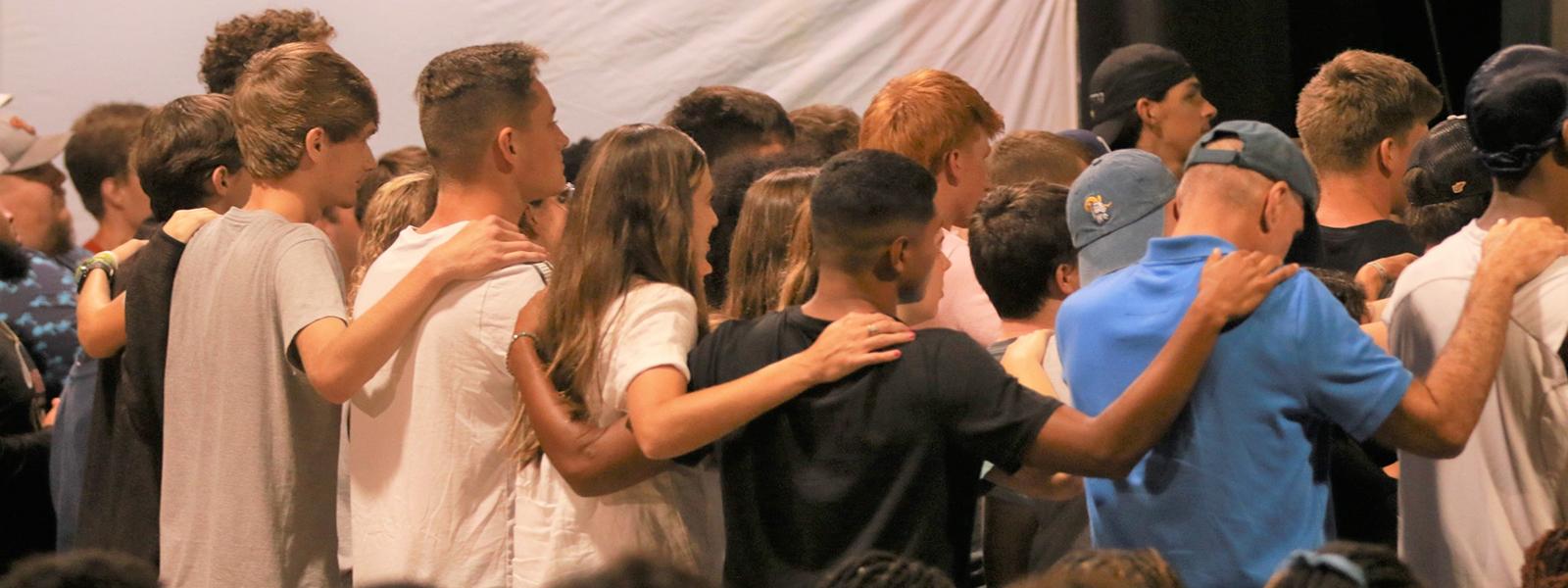 CIU students gather in unity before Christ. 