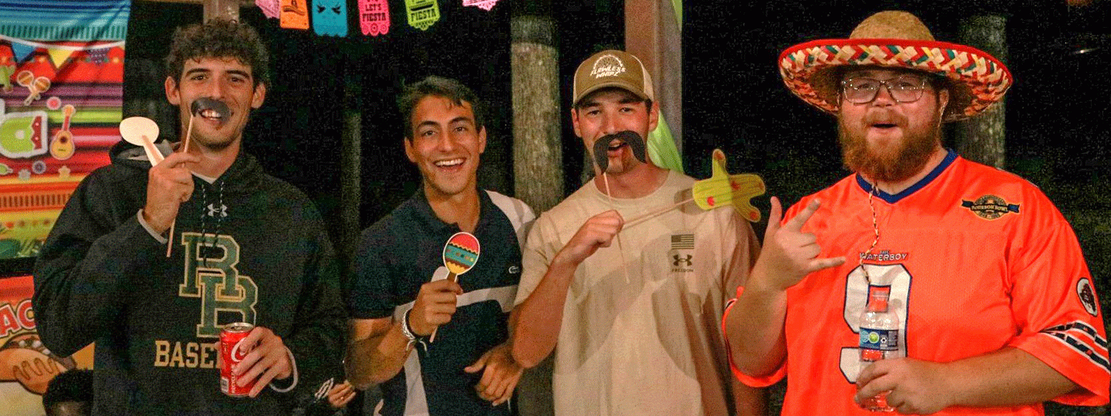 Fall Fiesta fun: Who has the real facial hair? (Photo by Ben Boisture, men's residence director)