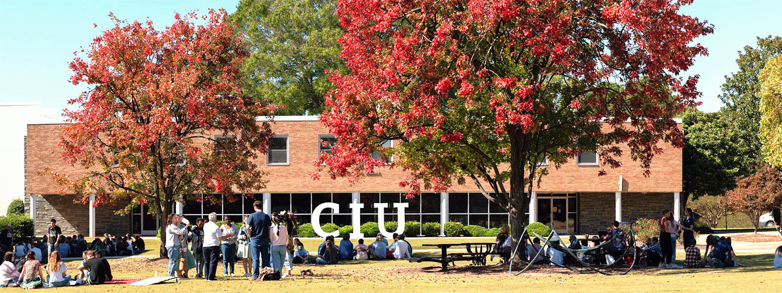 Students gather on The Quad to pray with mission agency representatives. (Photo by Noah Allard)