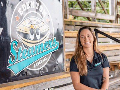 CIU alumna Lauren Baker is the general manager of the Edenton Steamers baseball team in North Carolina.