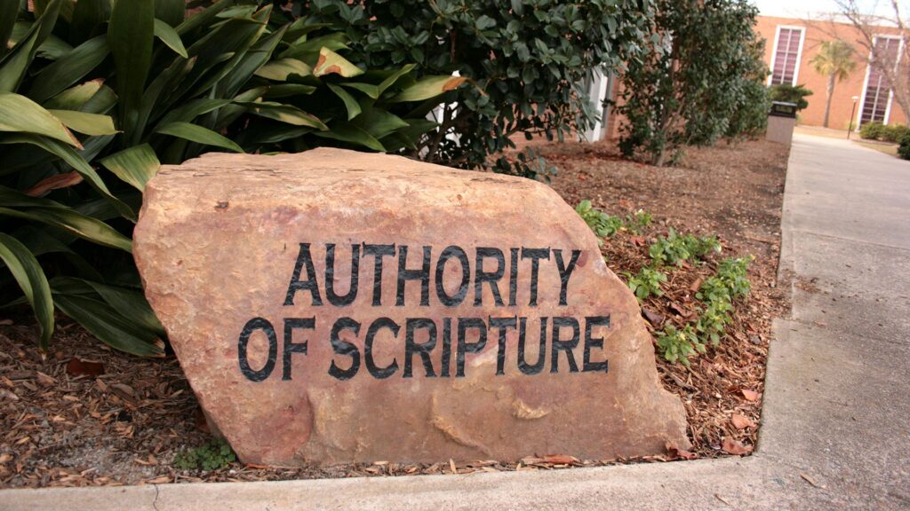 Authority of Scripture rock on CIU campus.
