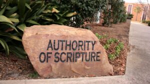 Authority of Scripture rock on CIU campus.