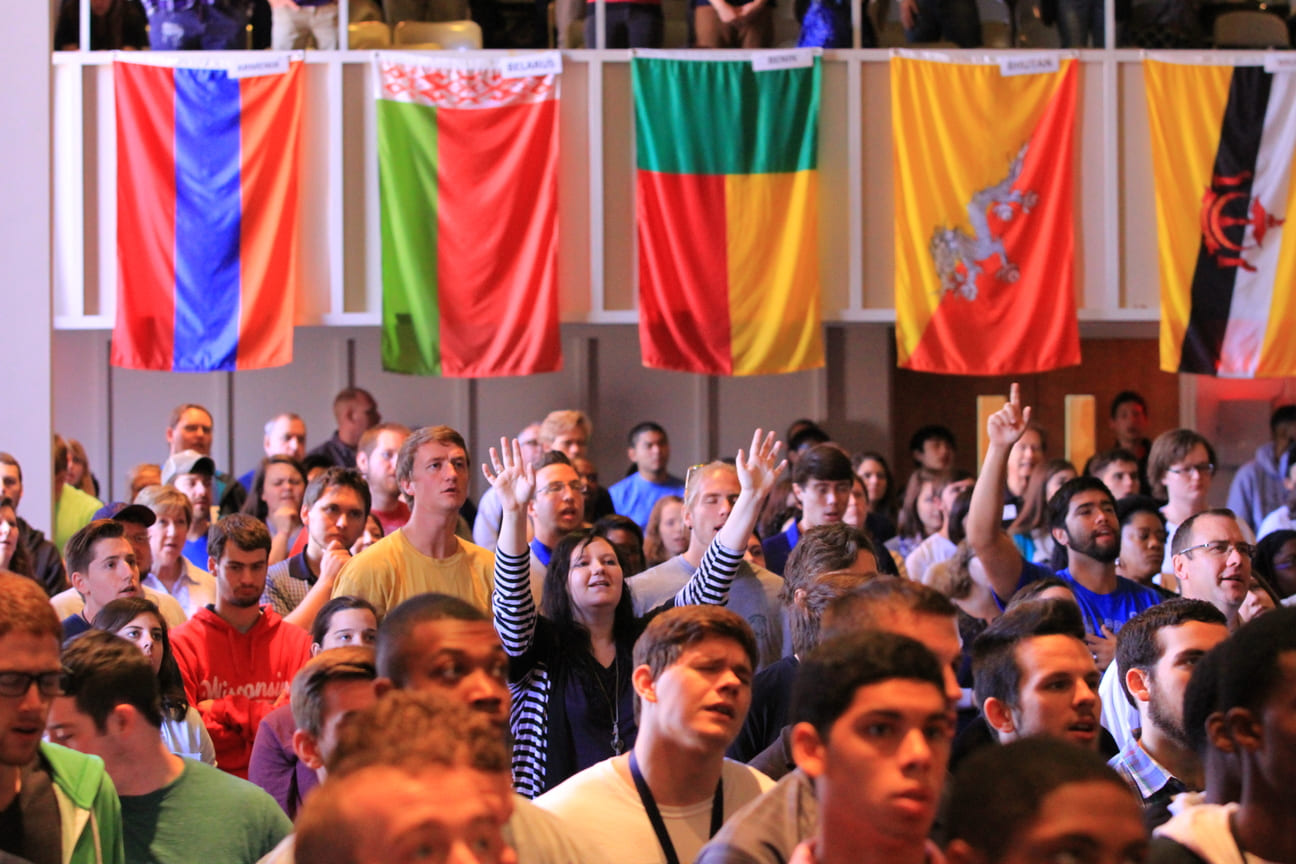 Students worshipping in chapel