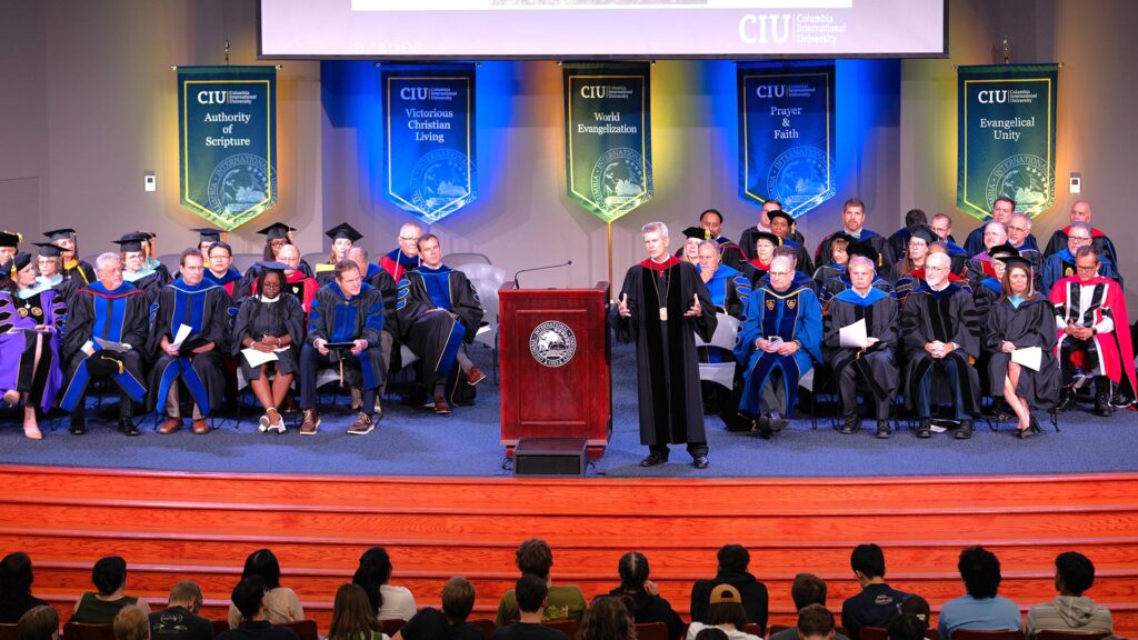 President Dr. Bill Jones speaks at Convocation 2025