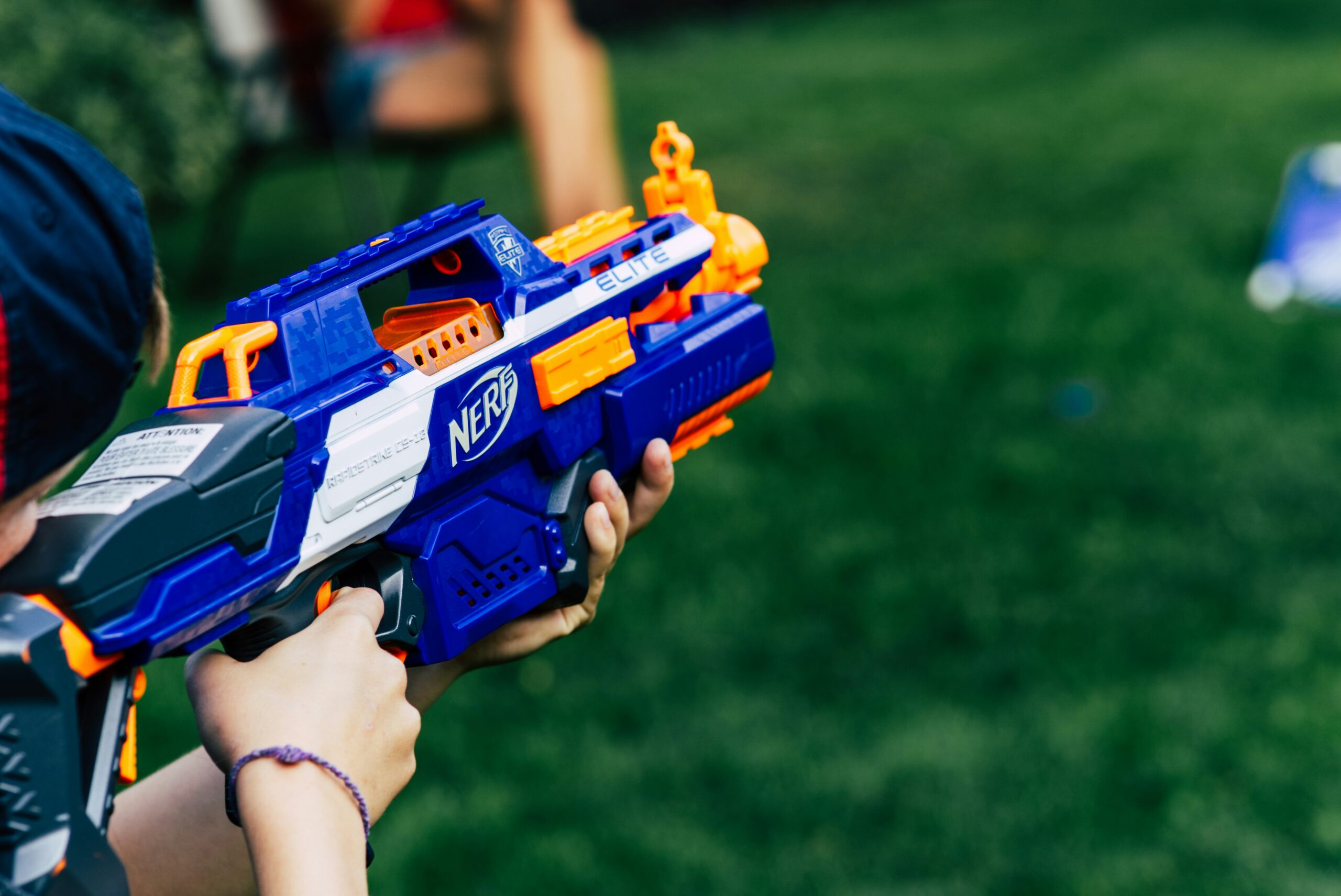 Holding out a Nerf Gun during a Nerf Battle
